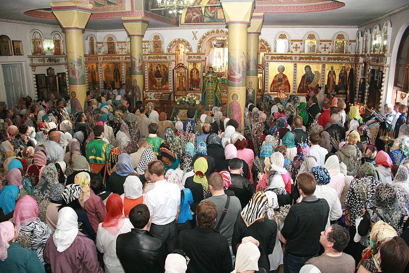 Праздник Входа Господня в Иерусалим (Вербное воскресенье) в храме Святого Великомученика и Целителя Пантелеимона, Пастырьское слово настоятеля храма протоиерея Анатолия Комара.